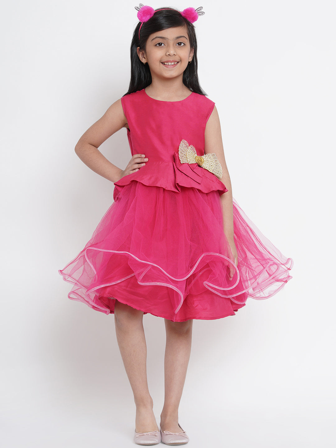 Fuschia fit store and flare dress