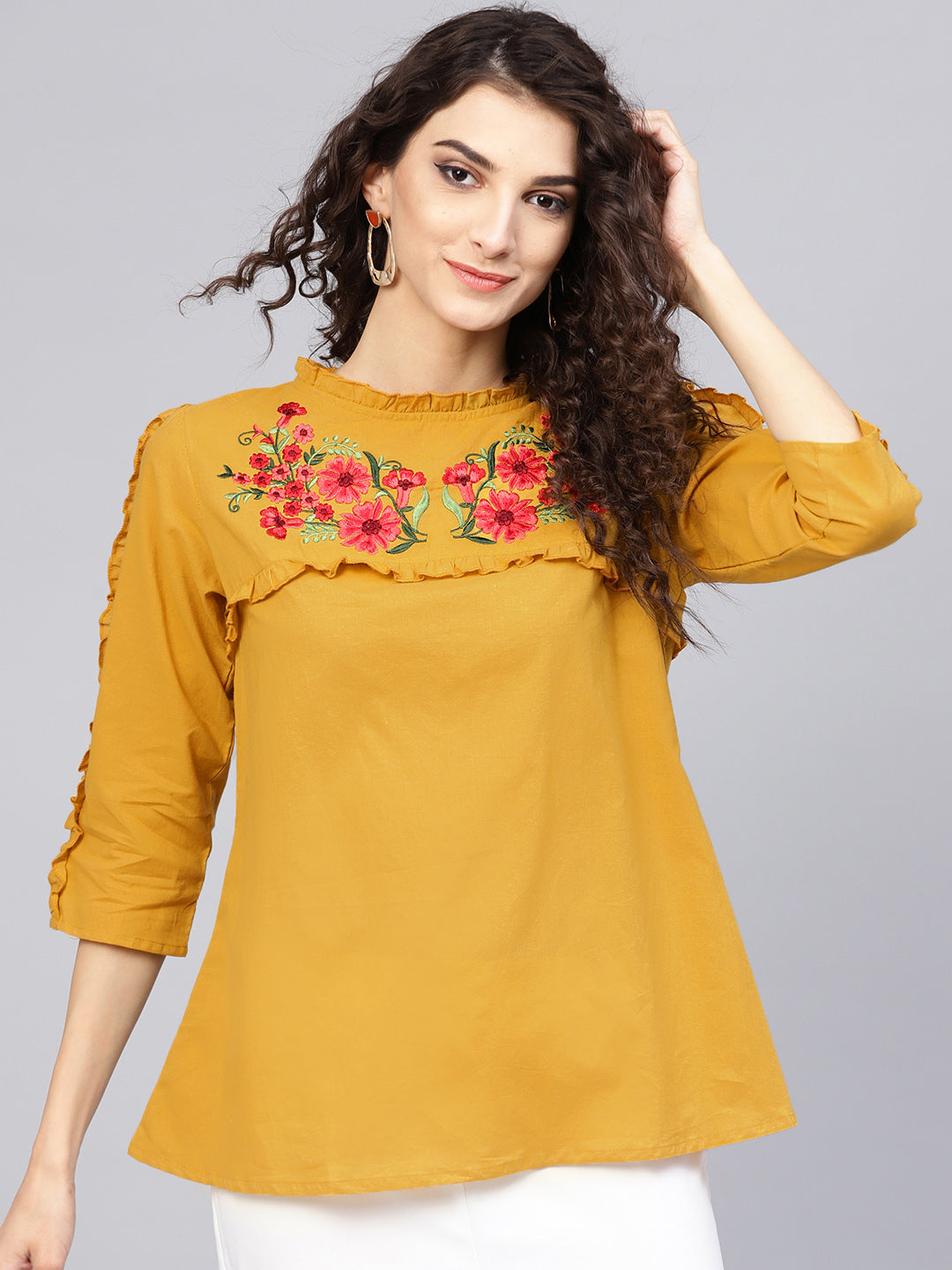 Mustard colour outlet tops online