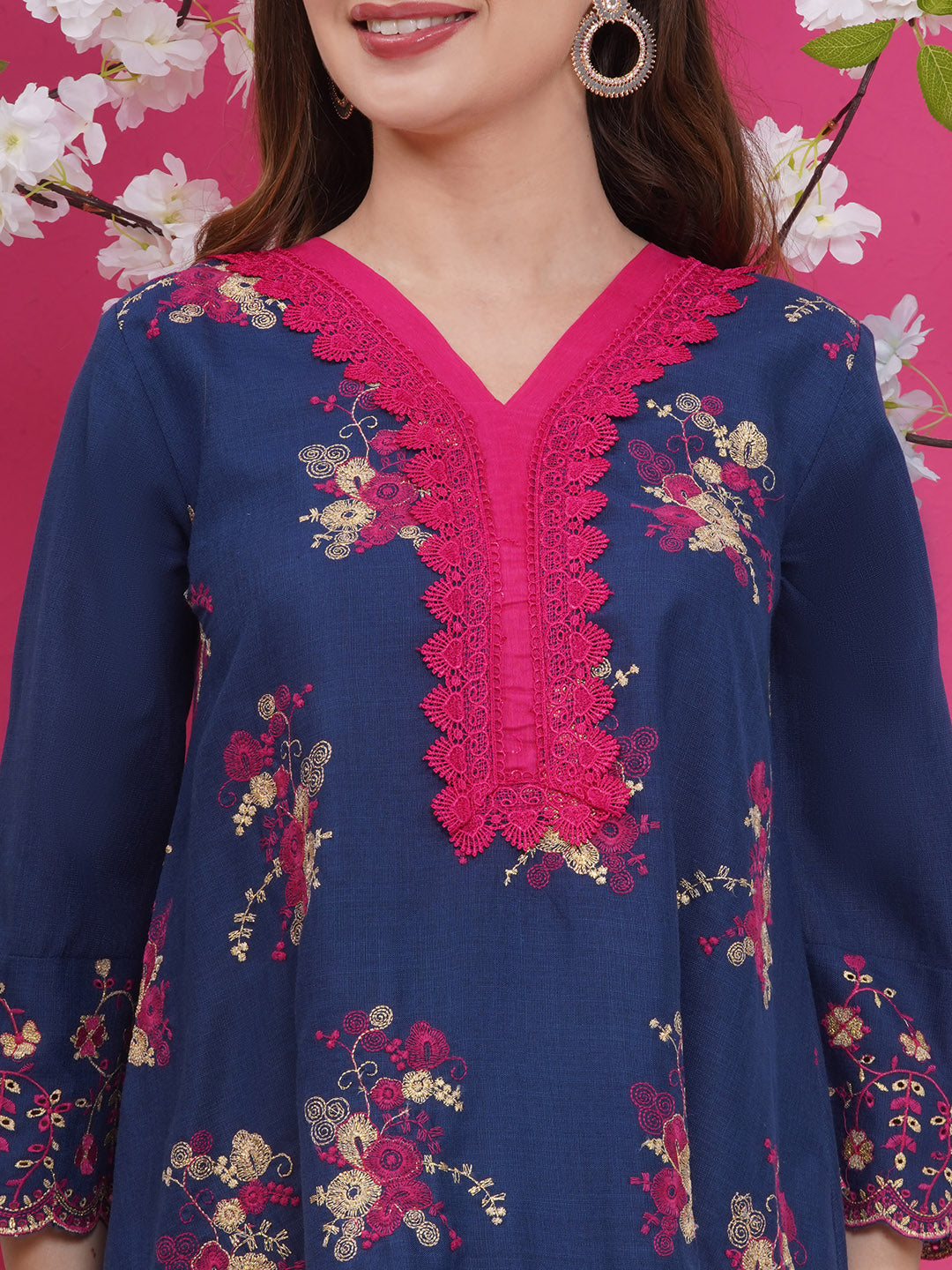 Women Floral Embroidered Regular Kurta with Palazzos