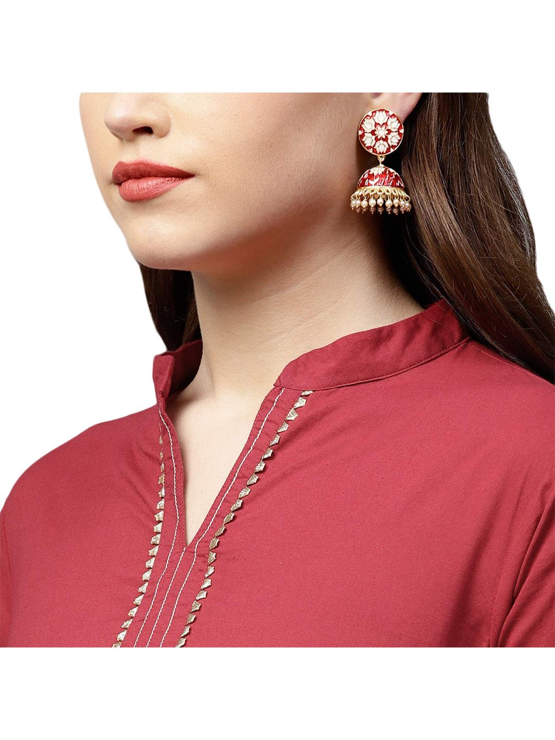 Maroon Solid Kurta With Maroon Sharara.