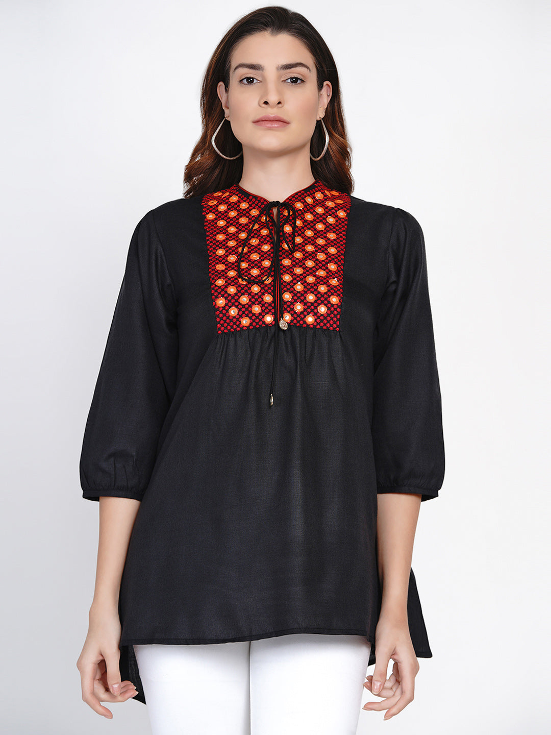 Bhama Couture Black Embroidered Tunic