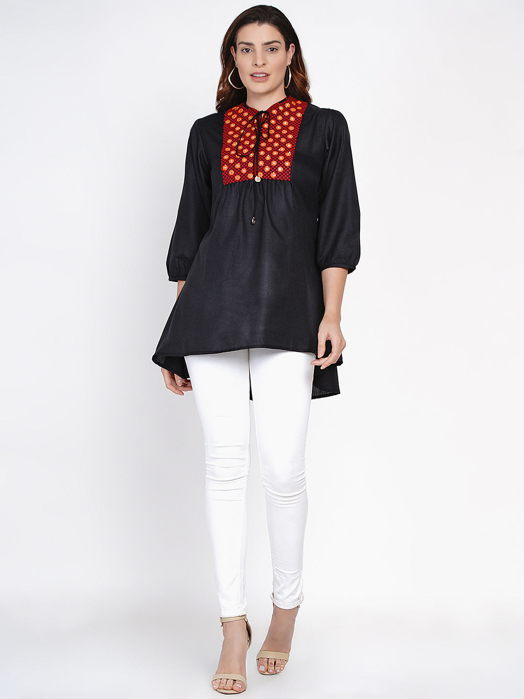 Bhama Couture Black Embroidered Tunic