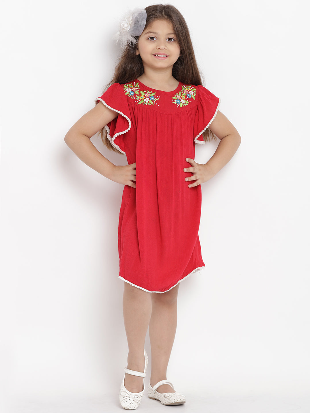 Bitiya By Bhama Girls Red A-Line Dress