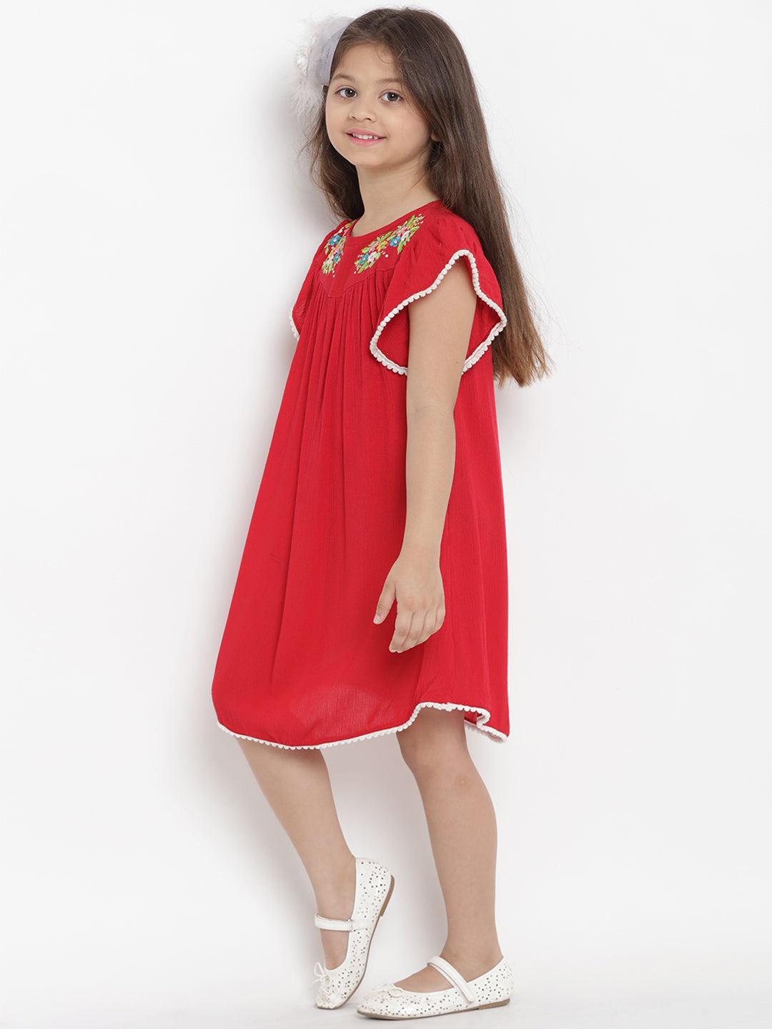 Bitiya By Bhama Girls Red A-Line Dress