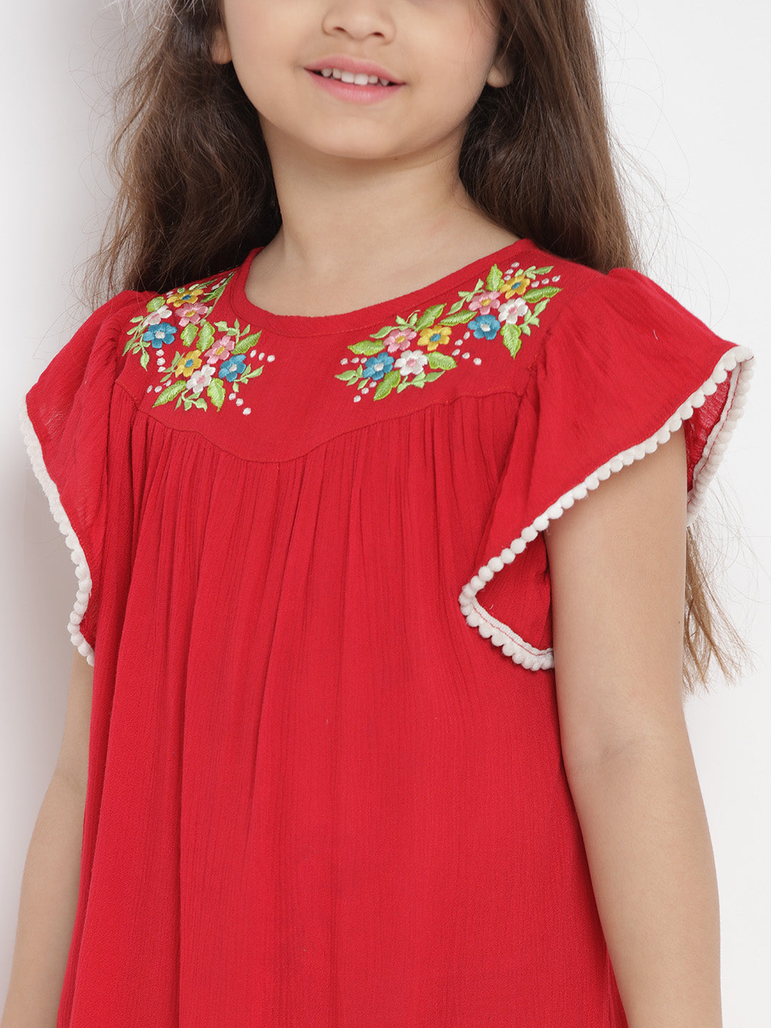 Bitiya By Bhama Girls Red A-Line Dress