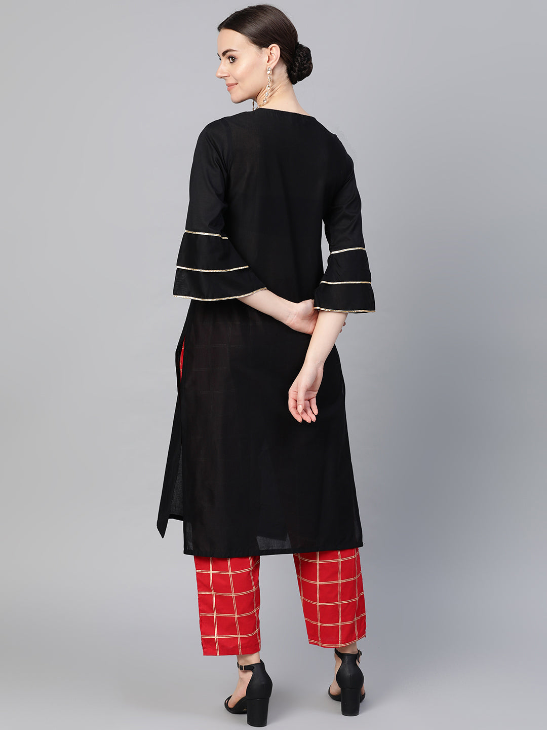Charcoal With Red and Black Striped Pants | ZED