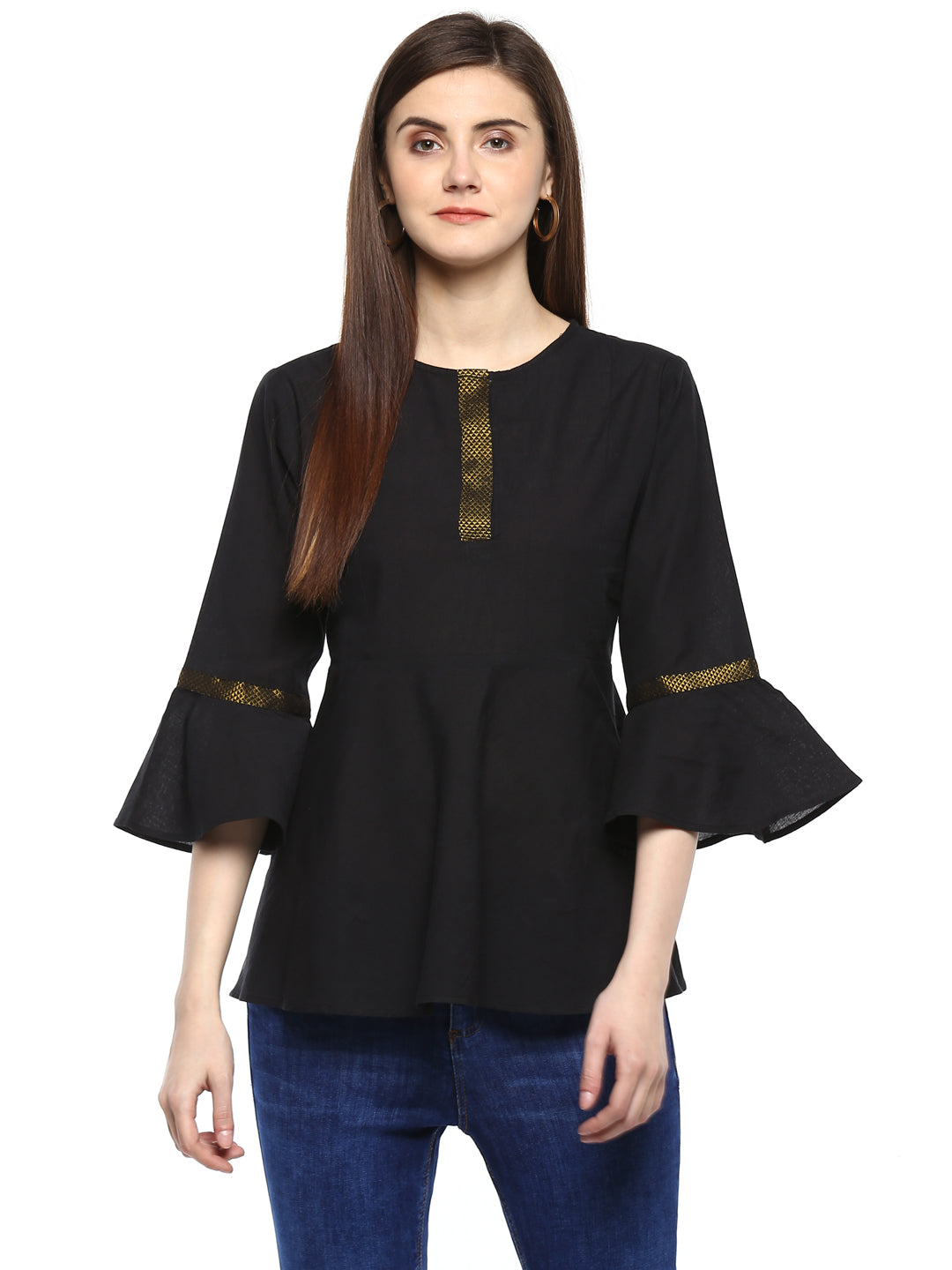 Bhama Couture Black Solid Top