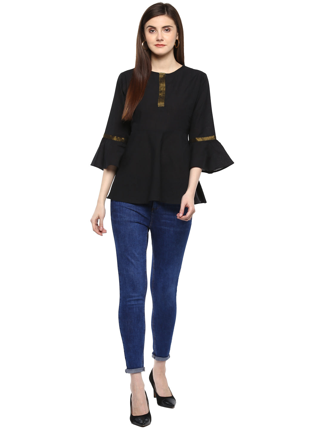 Bhama Couture Black Solid Top