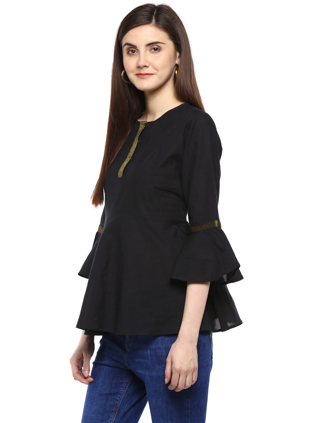 Bhama Couture Black Solid Top