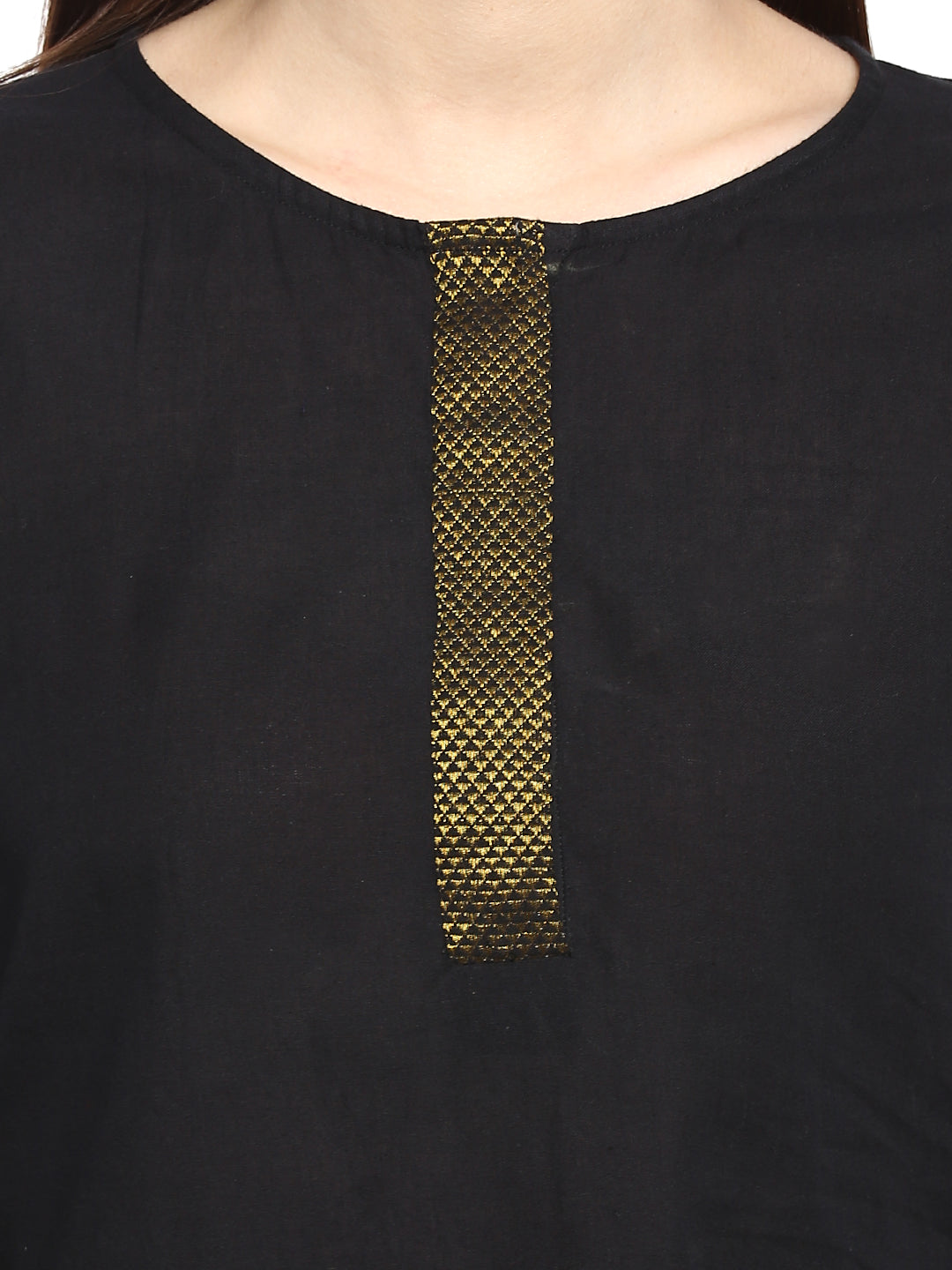 Bhama Couture Black Solid Mangalgiri Tunic