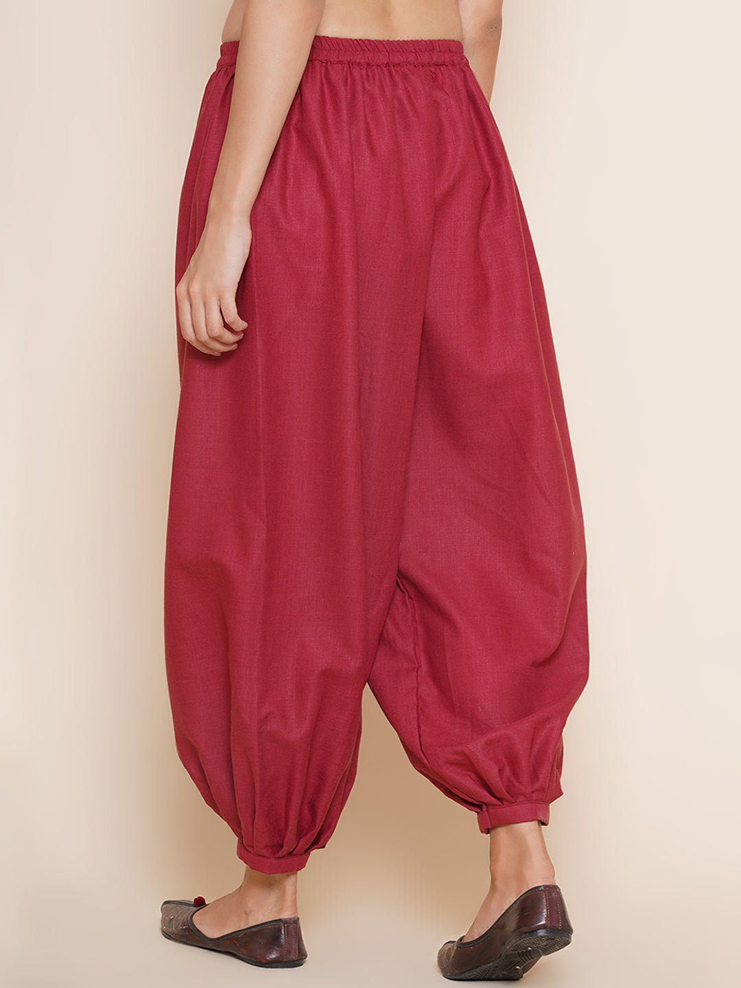 Bhama Couture Maroon Pleated Trousers