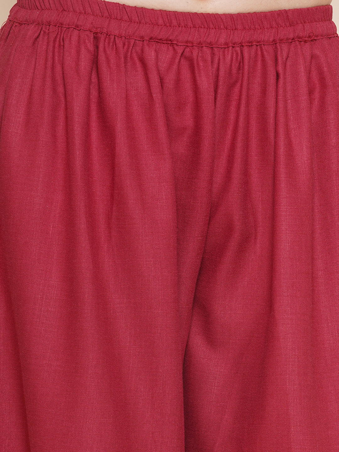 Bhama Couture Maroon Pleated Trousers