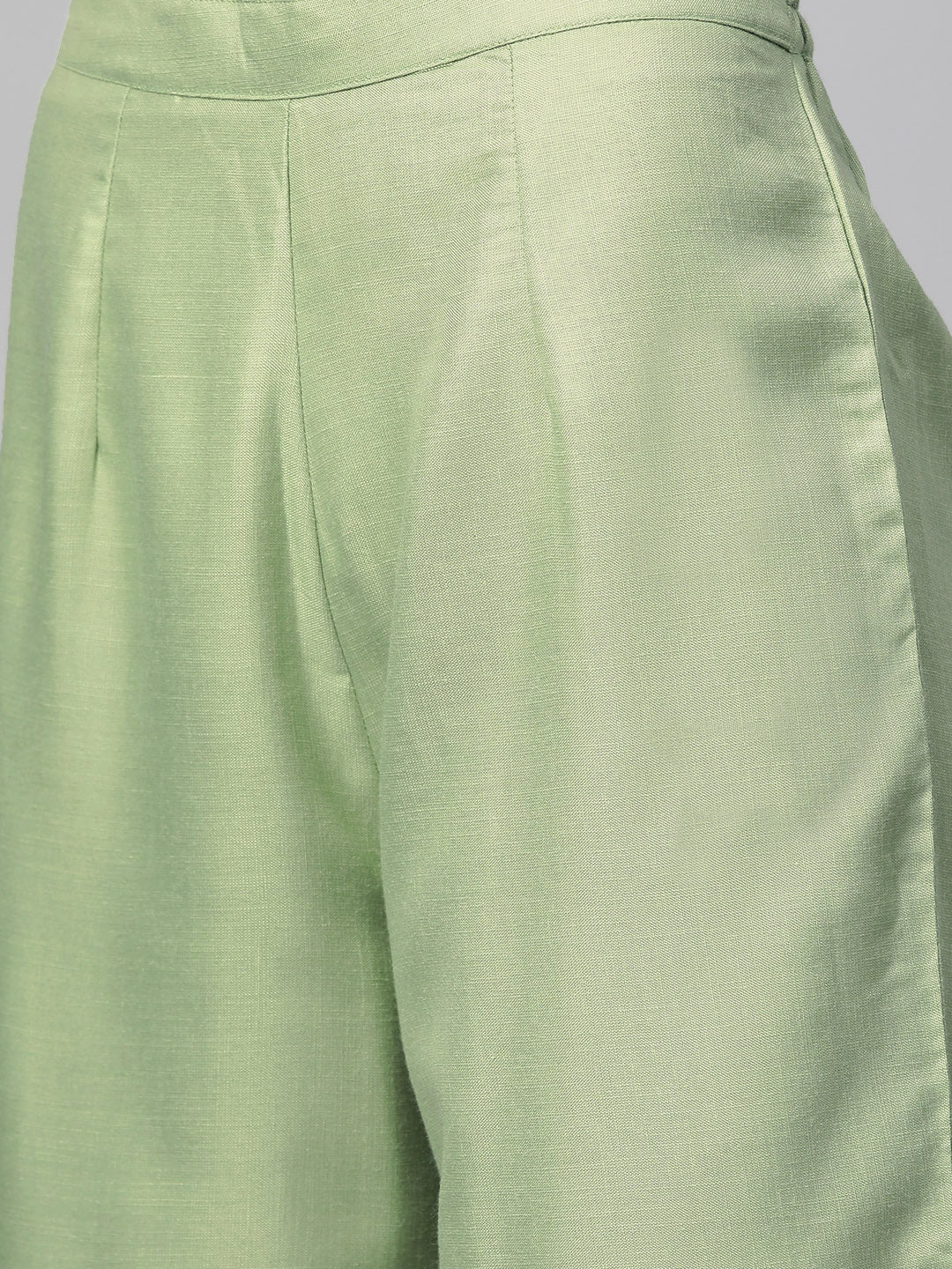 Green Solid Kurta With Palazzos