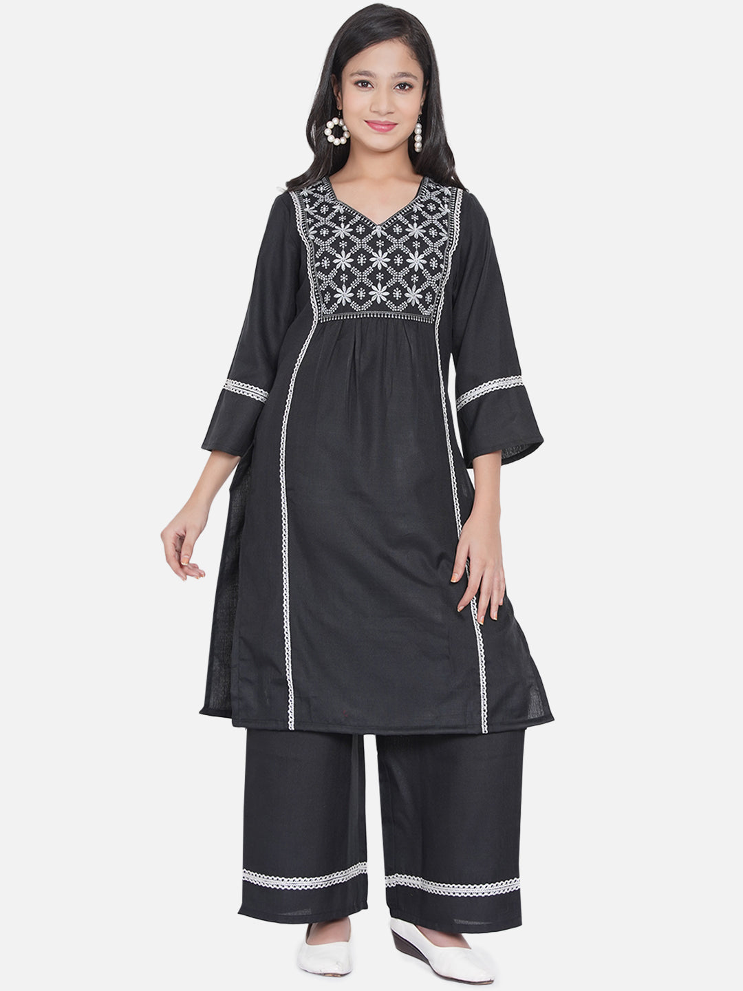 Bitiya By Bhama Black Kurta With Palazzo