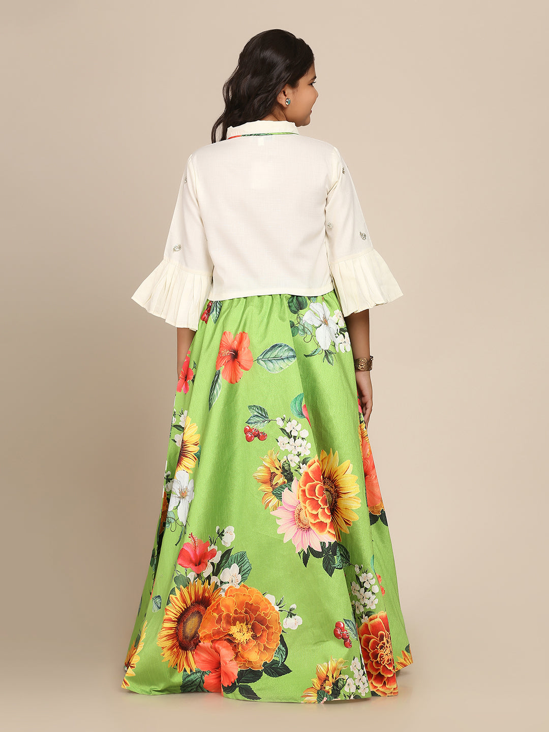 Buy Anouk Green & White Embroidered Ready To Wear Lehenga With Blouse &  Dupatta - Lehenga Choli for Women 18331168 | Myntra