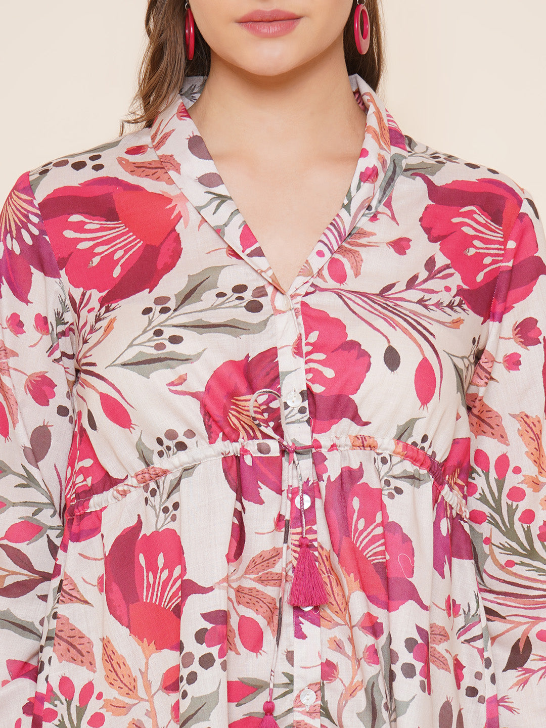 Bhama Couture Pink & White Printed Top