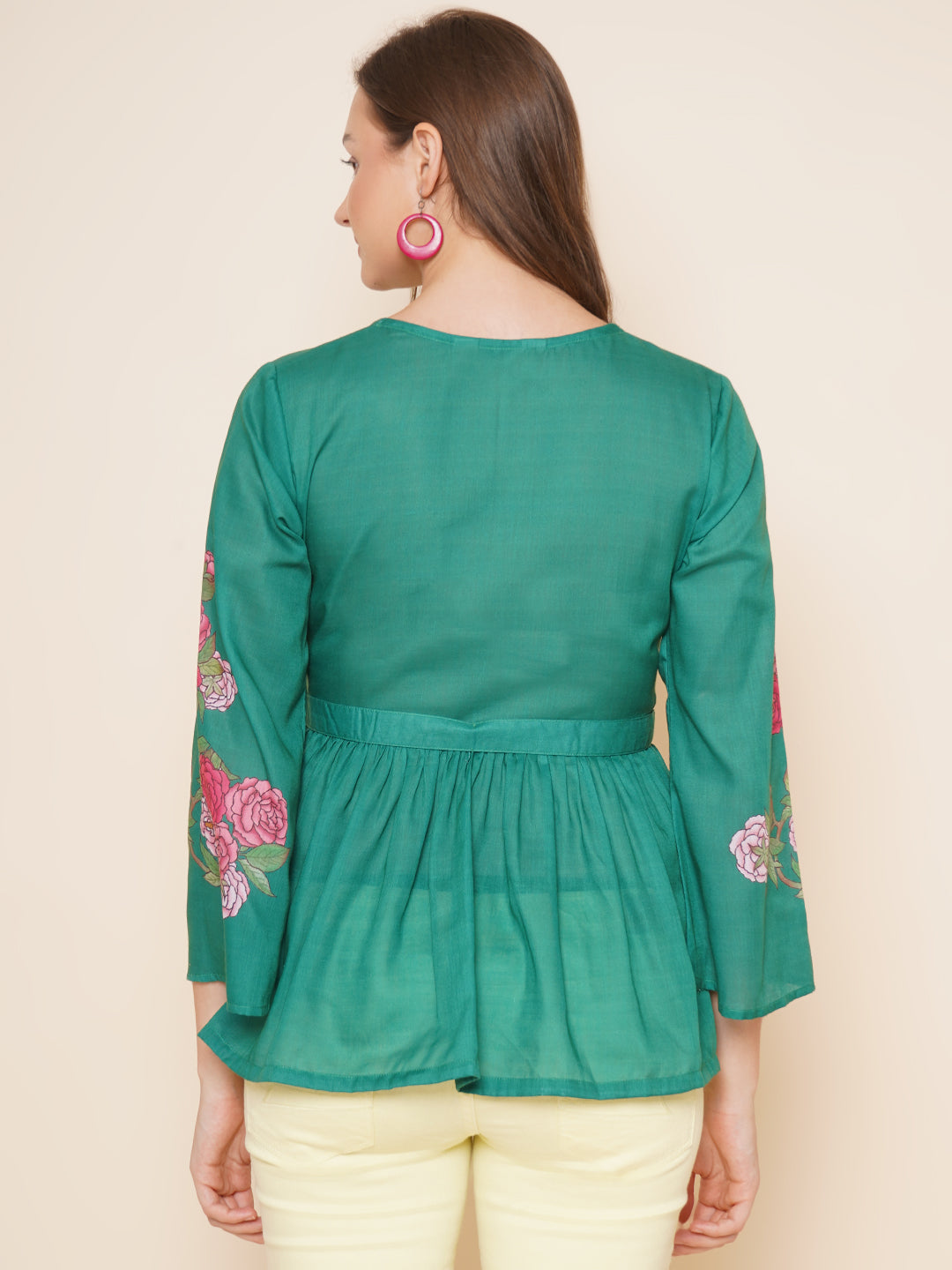 Bhama Couture Green Printed Top