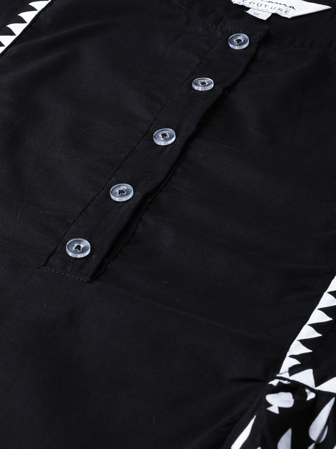 Bhama Cuture Black & White Printed Tunic
